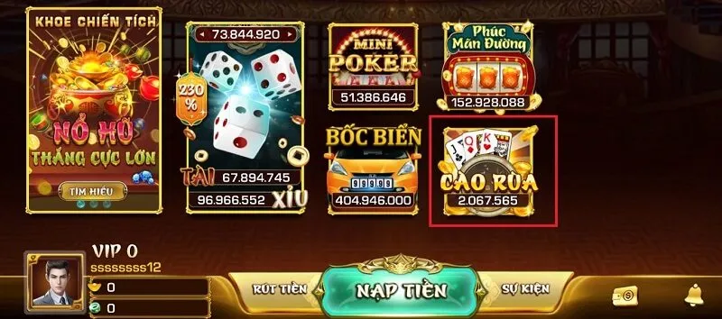 Bài Cào Rùa tại Sunwin có gì hấp dẫn